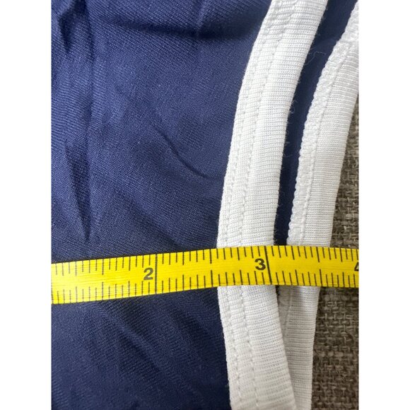 Navy Blue & White Athletic Running Shorts W/ Red Trim Mens Large Retro Style - Picture 6 of 8